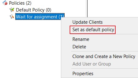 Set as default policy